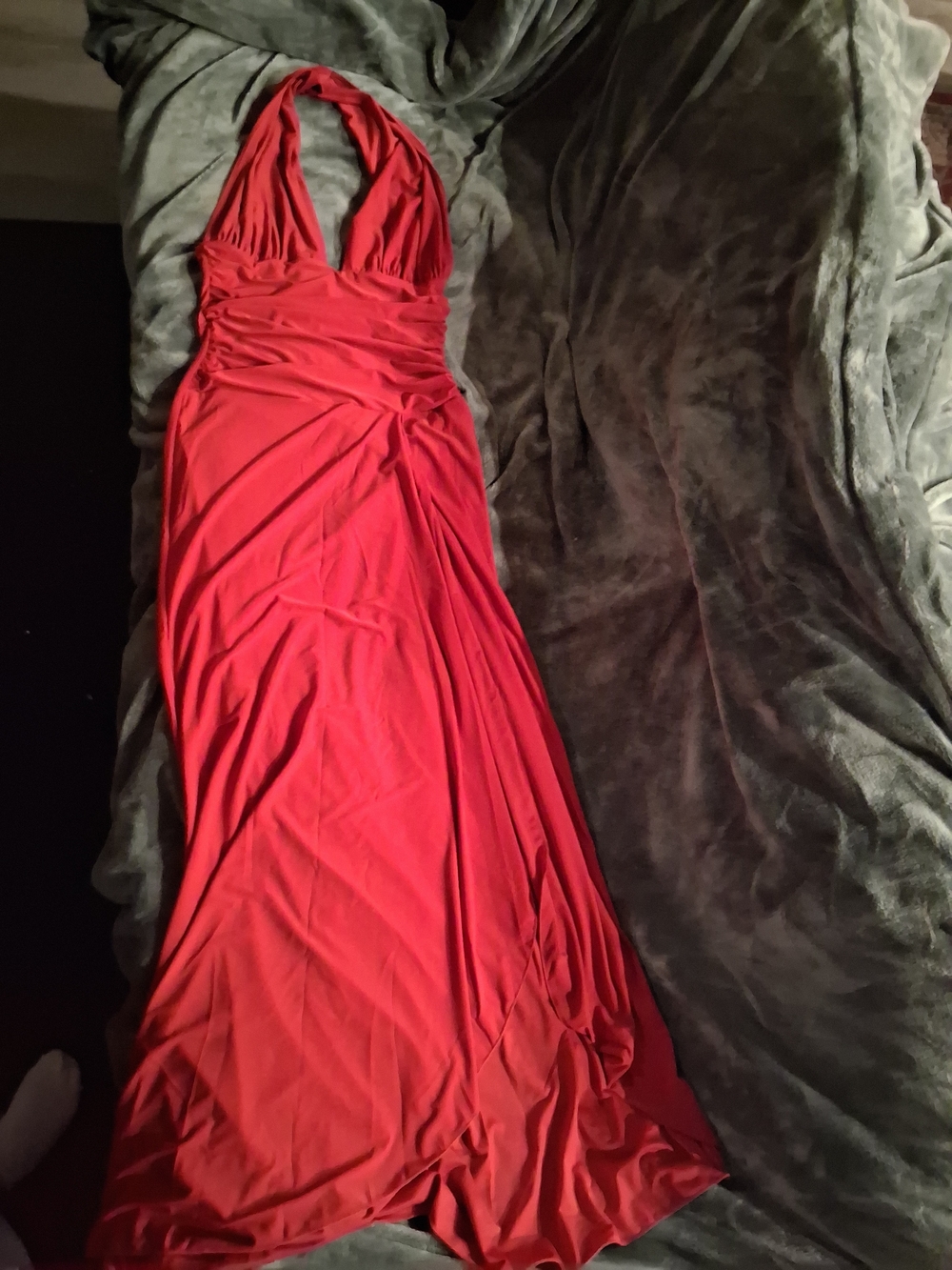 Sabora Dress Red With Ruching - Picture 2 of 16